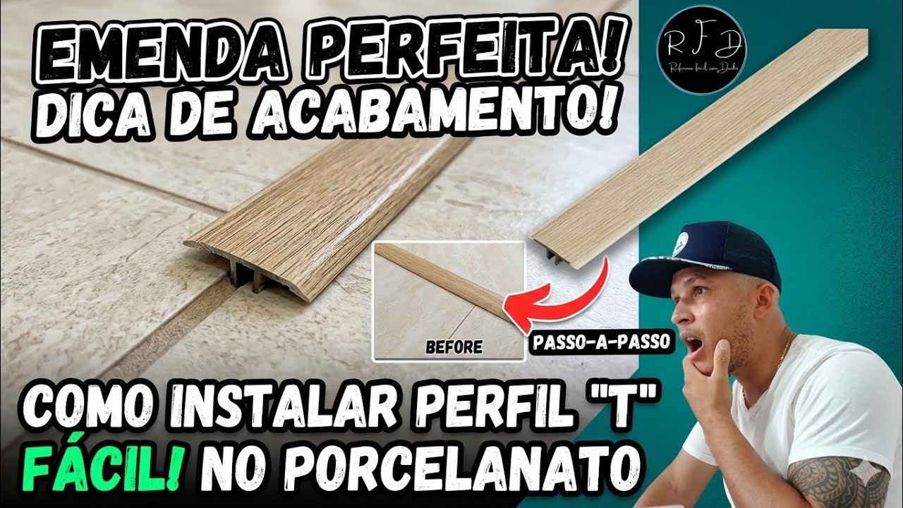 COMO INSTALAR  PERFIL T EM PORCELANATO