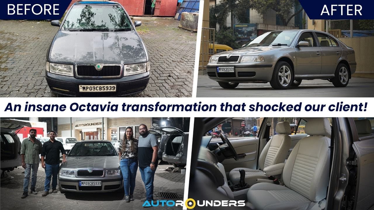We restored this 12 year old Škoda Octavia & painted in Donington Grey with Interior Customisation