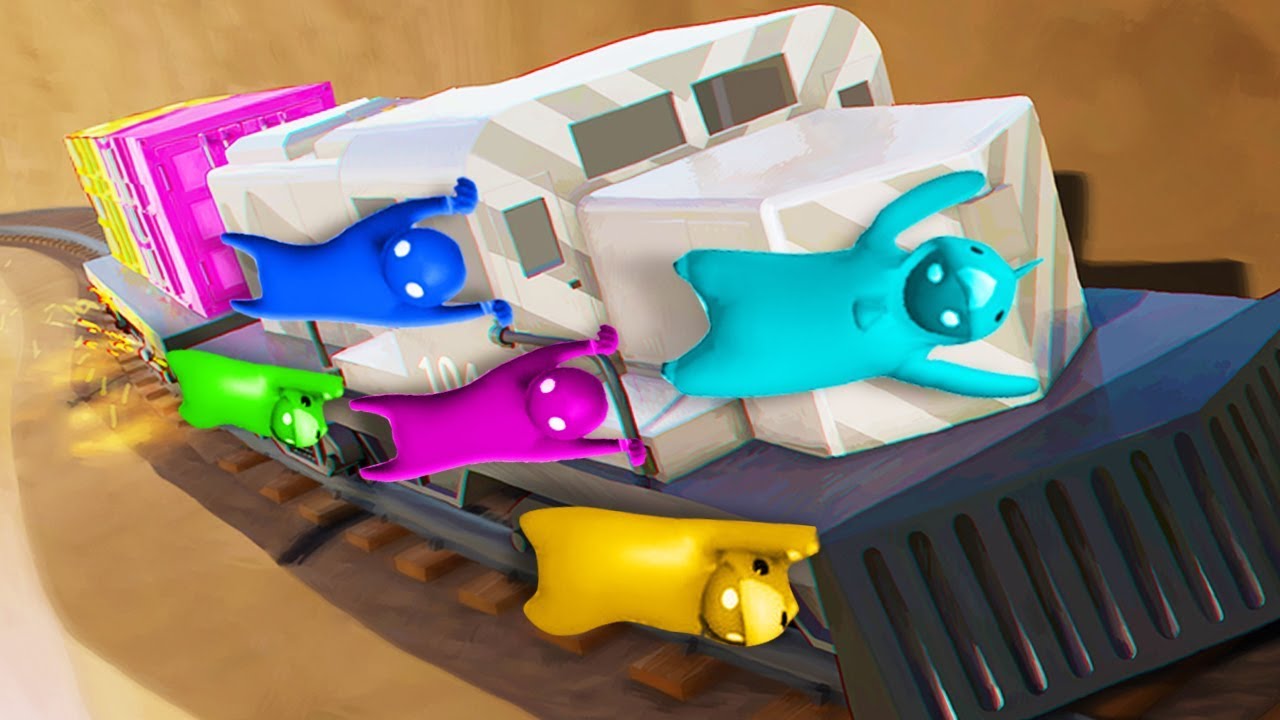 DON'T LET GO OF THE 9,999 MPH TRAIN! (The Pals play Gang Beasts)