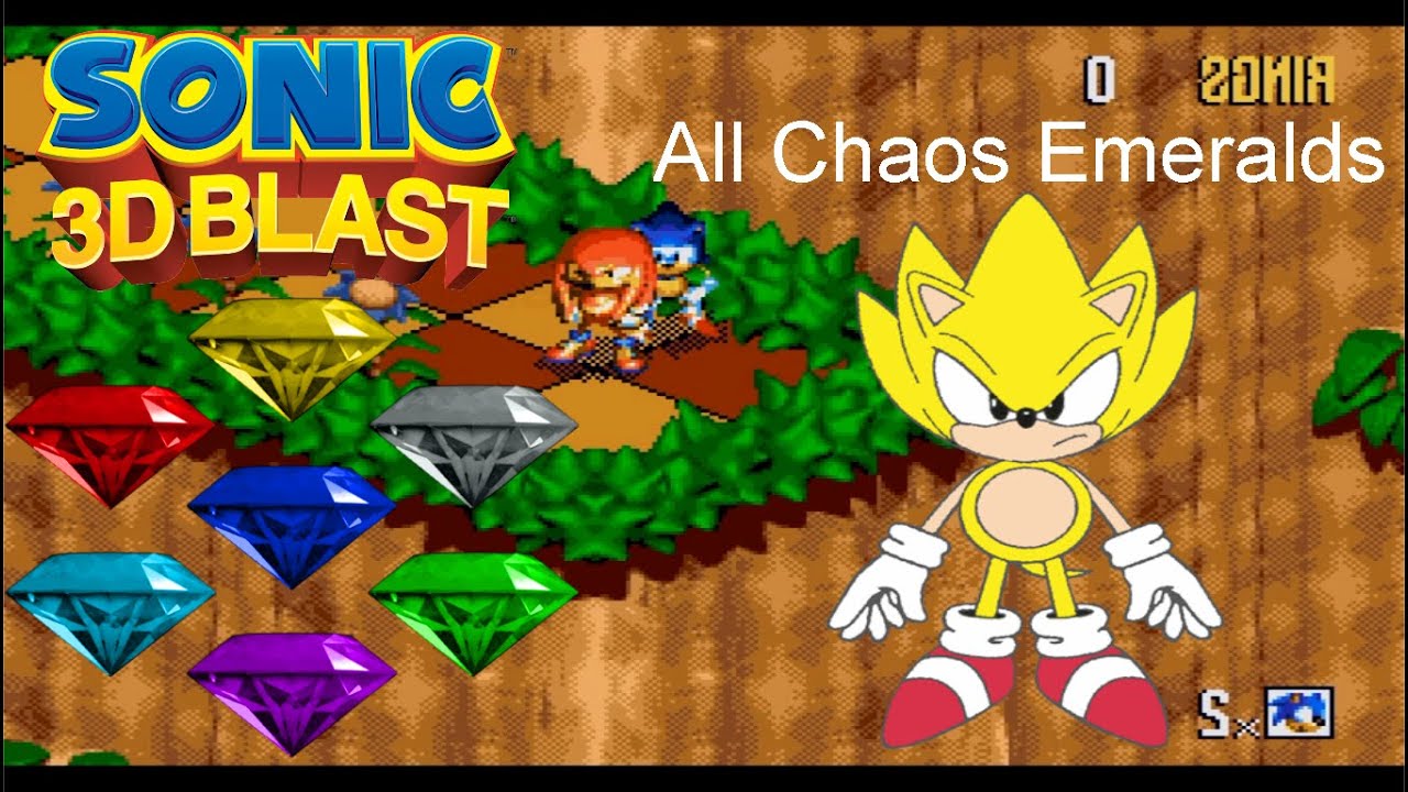 Super Sonic in Sonic 3D Blast (All Chaos Emerdals Locations) [HD 60FPS]