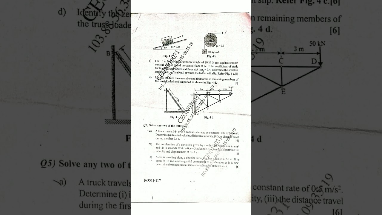 engineering mechanics sppu end sem exam question paper | 2024 pattern | 💀💀🎯