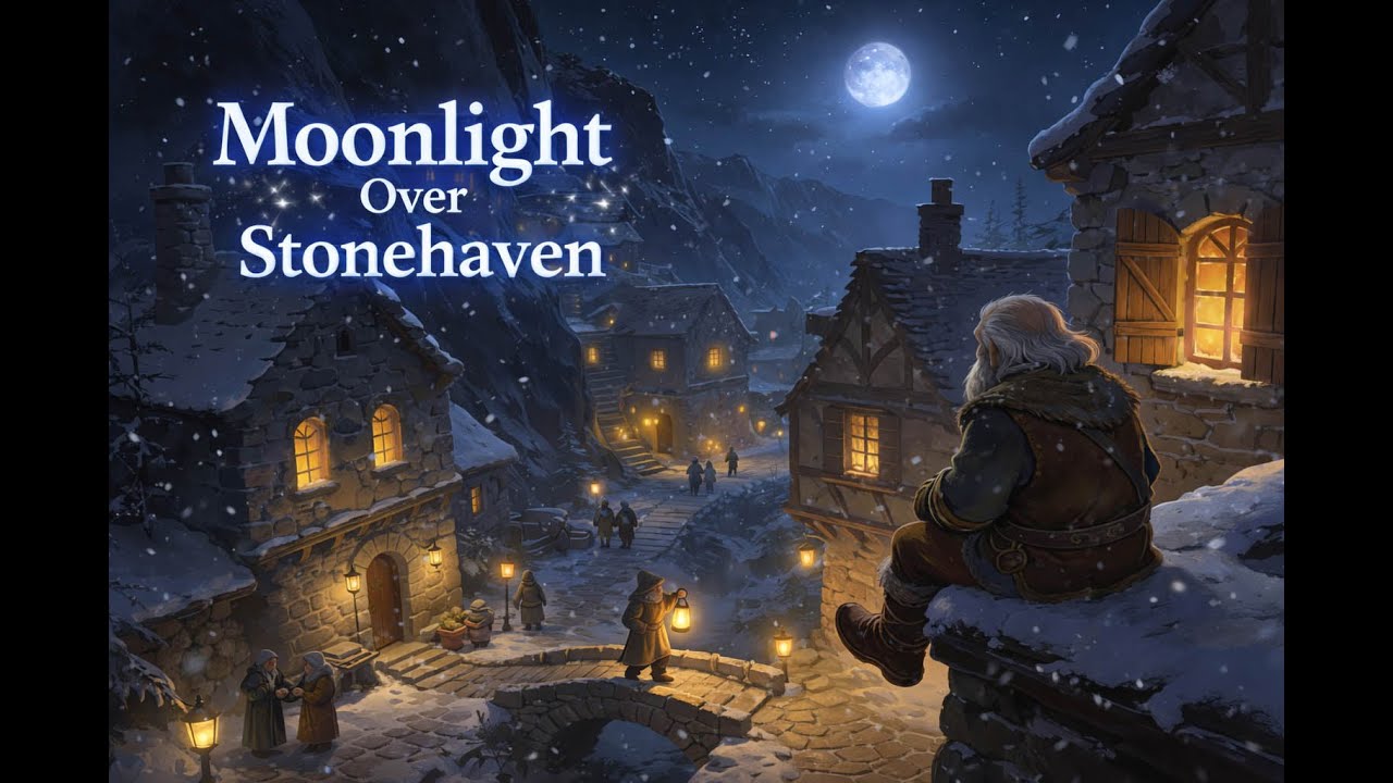 Moonlight Over Stonehaven | Cozy Dwarf Village Night Ambience