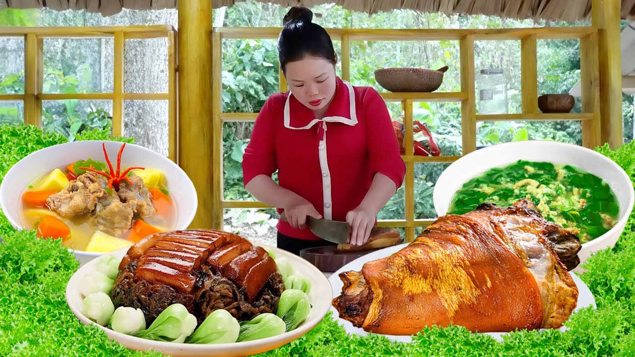 Cozy Dinner with Traditional Smoked Pork Knuckle by Family Recipe | Cooking and Harvesting