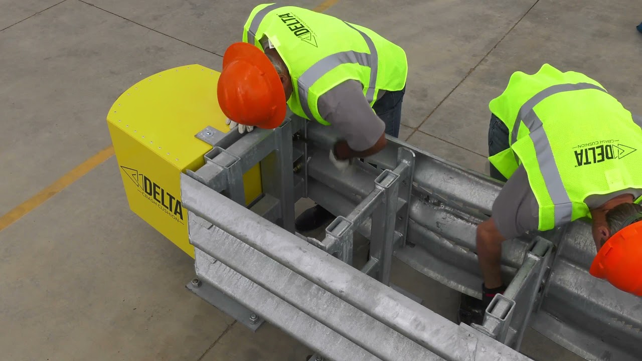 Delta® Crash Cushion Side Angle Impact Repair — TrafFix Devices