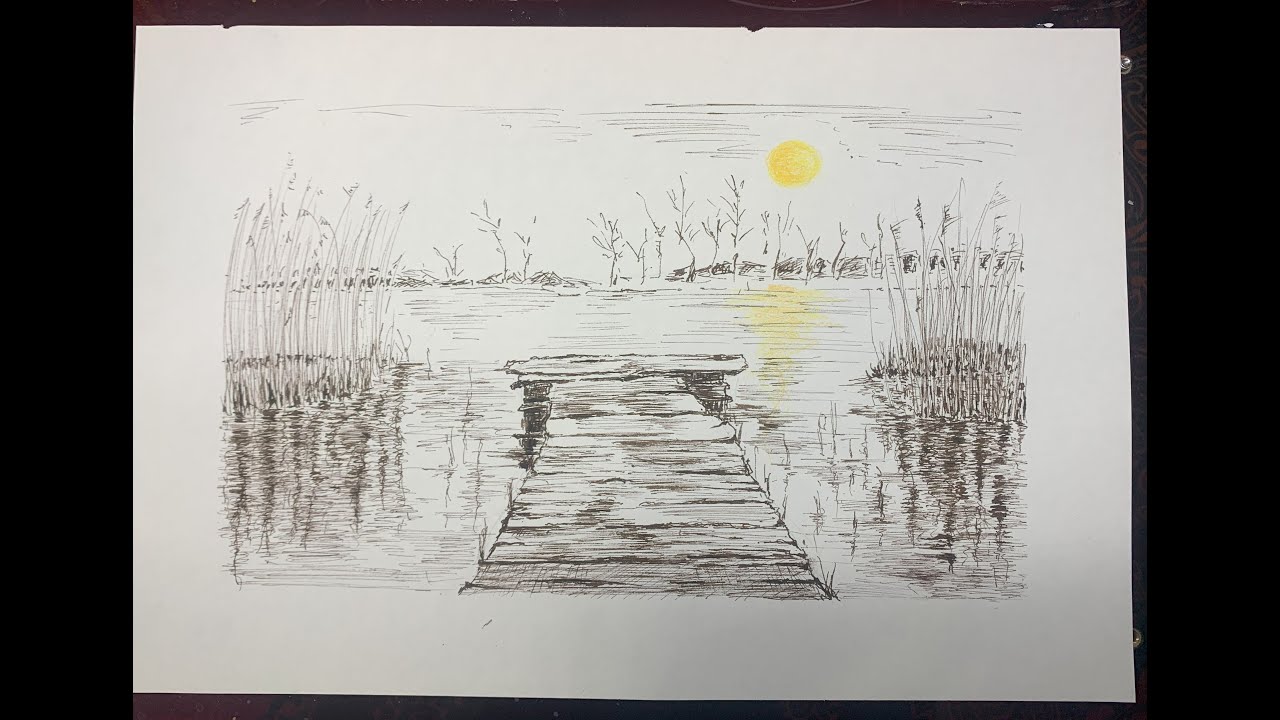 From Ink to Horizon: Lake Pier Sketch PILOT dip pen