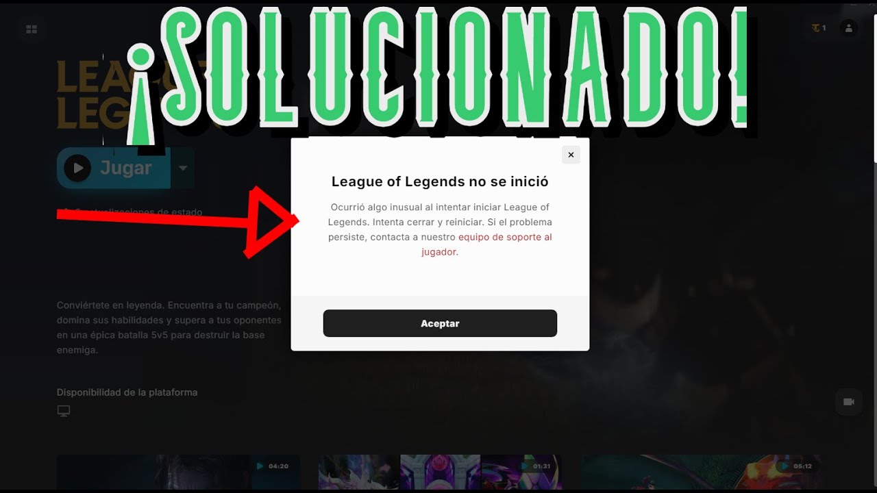 SOLUCIONADO error LEAGUE OF LEGENDS ha occurido algo inesperado al iniciar League of Legends