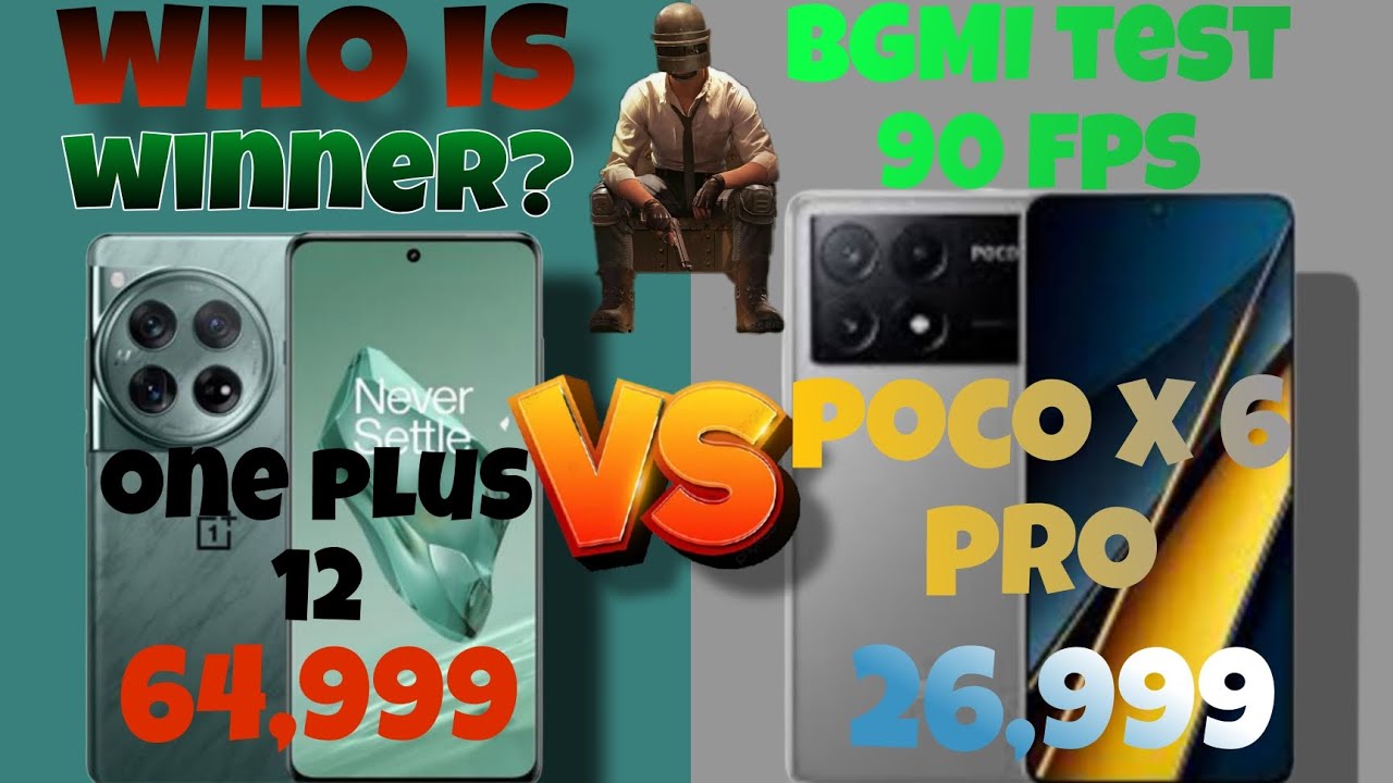 OnePlus 12 vs Poco x6 pro BGMI 90fps gaming test | battery and heating test | who is winner 🏆??