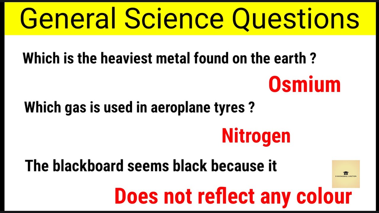 General Science One Liner Questions || General Science Questions || Competitive Exams || part 1