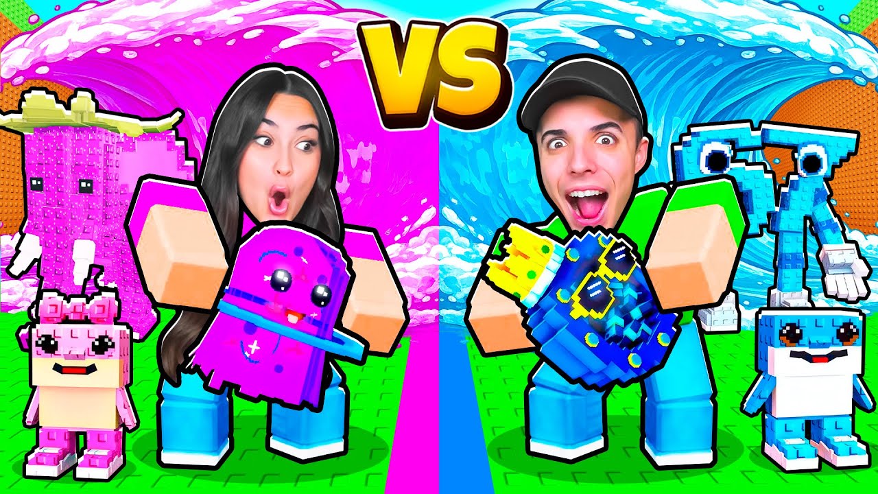 CHICOS vs CHICAS en Escapa del Tsunami por Brainrots!