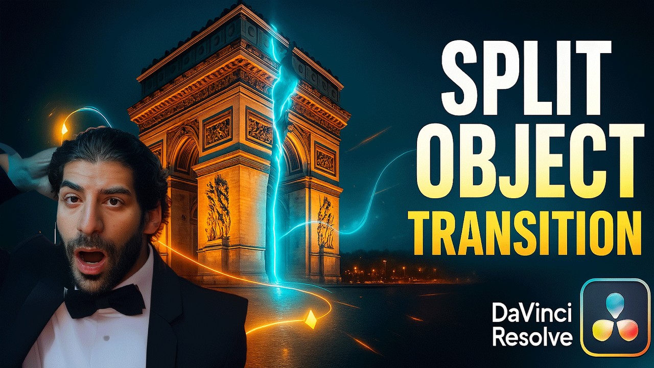 The FASTEST Way to Make a Split Transition DaVinci Resolve Fusion Tutorial
