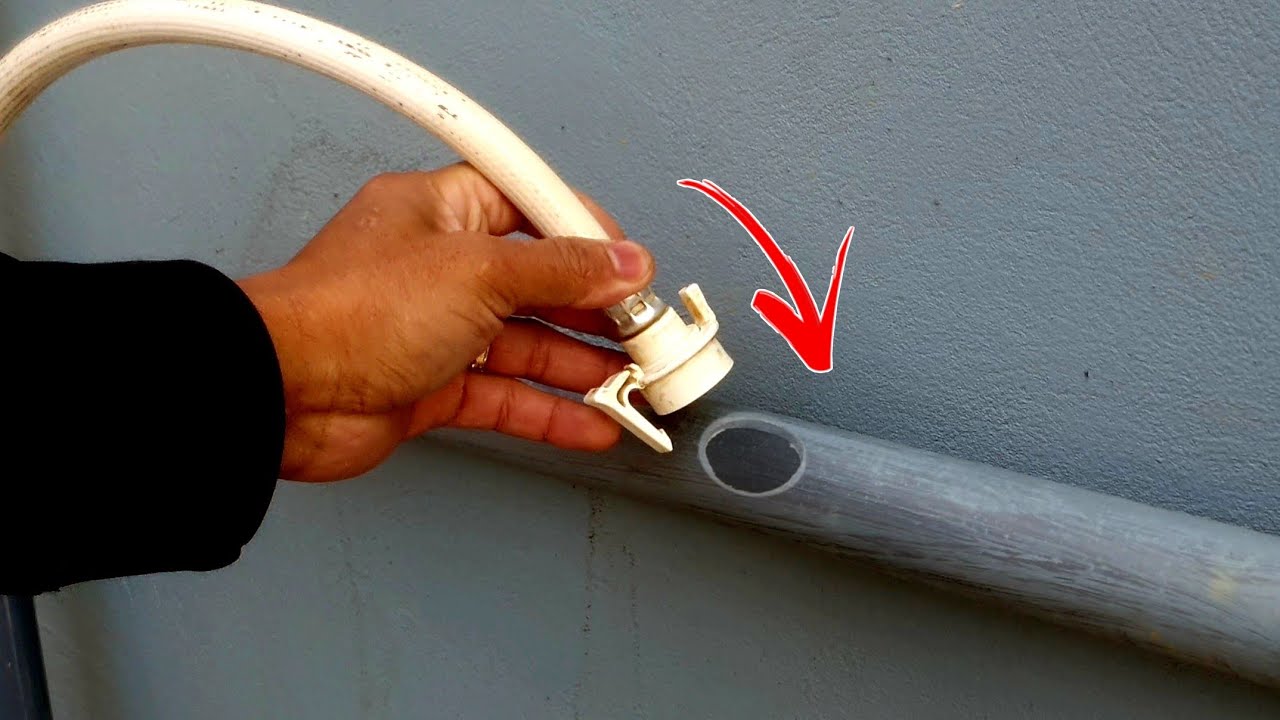 Cách đấu nối ống cấp nước máy giặt vào giữa đoạn ống nước pvc không cần cắt ống #meodoisong #pvc