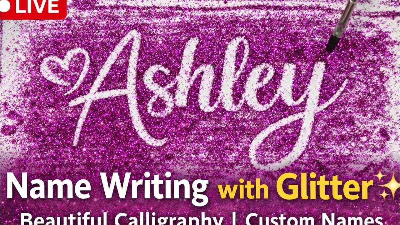 Live Name Writing with Glitter 💙 | Stylish Calligraphy #livenamewriting #live #shortsfeed #art #name