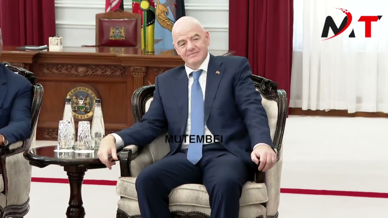 Ruto meets FIFA President Gianni Infantino and CAF President  Dr  Patrice Motsepe at State House!