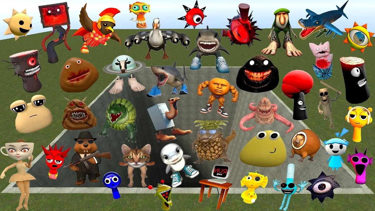 BIG HOLE ALL TRALALERO TRALALA BRAINROT MEMES FAMILY SPARTAN KICKING in RAINBOW SLIDE Garry's Mod