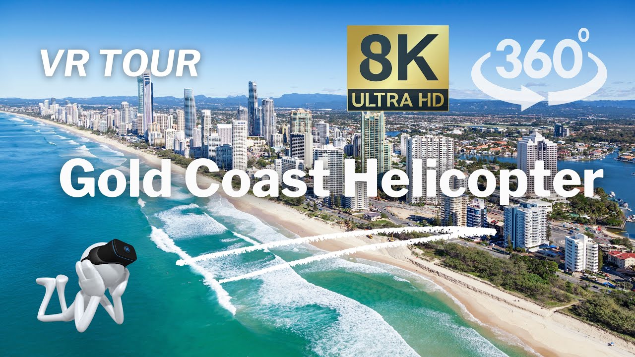【360&deg;VR】Gold Coast Helicopter Tour Australia - Virtual Nature Relaxation 8K Video
