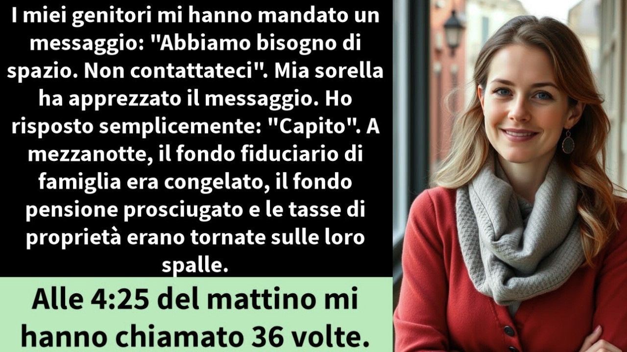 I miei genitori mi hanno mandato un messaggio  'Abbiamo bisogno di spazio  Non contattateci'
