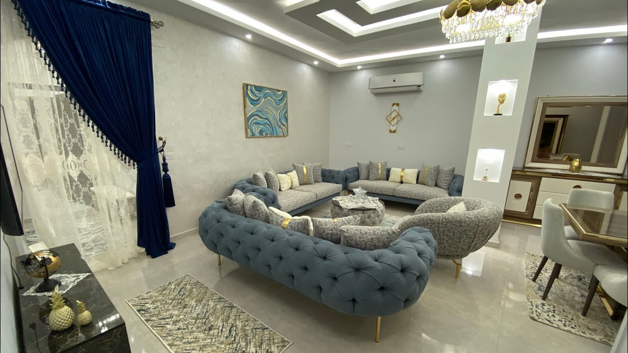 شقه عروسه القليوبيه مطبخها واصل للسقف استغلال مساحه واول مره اشوف فرش كده