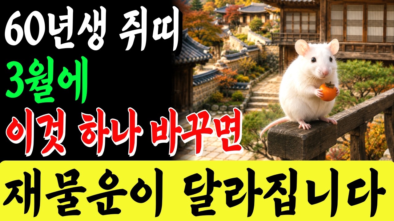 60년생 쥐띠 긴급! 3월 19일 '이것' 하면 대박납니다ㅣ로또 당첨 급증