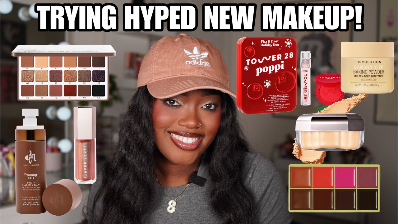 TRYING HYPED NEW MAKEUP!! | Natasha Denona, Fenty Beauty, Made by Mitchell and More!