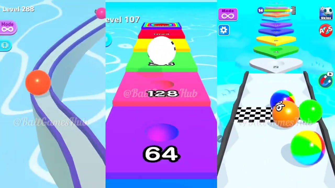 NUMBERBLOCKS (12 to 22) Ball Run 2048 powerGauge vs Number Ball Blend | Rainbow 4096D Tile!