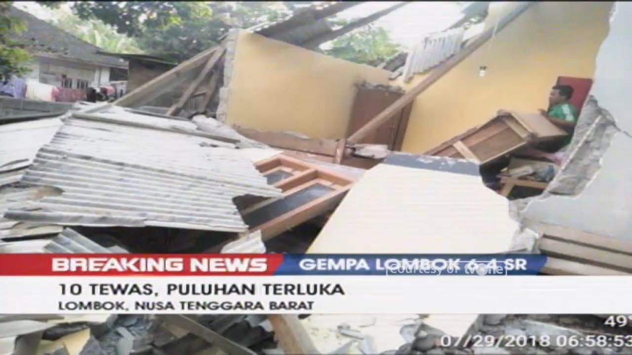 BREAKING NEWS: Gempa Lombok 6.4 SR, 10 Orang Tewas dan Puluhan Terluka