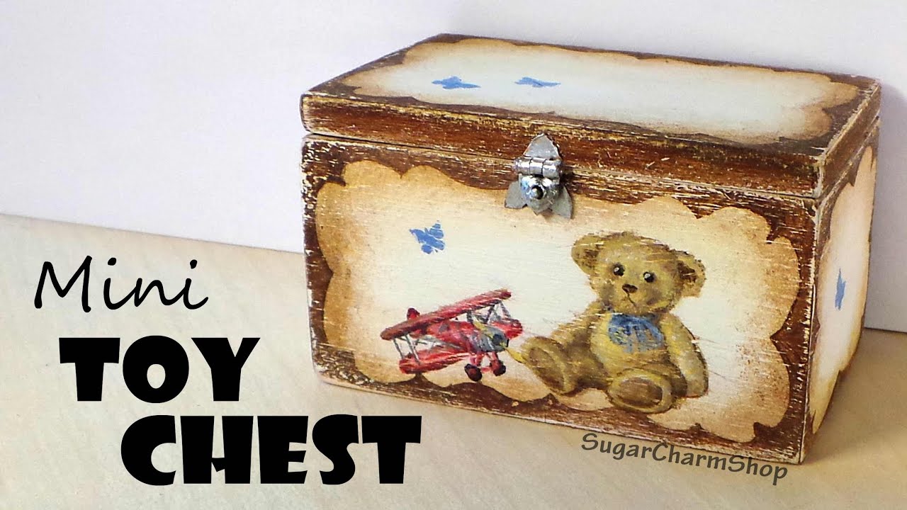 Miniature Furniture; Cute Toy Chest - Dolls/Dollhouse
