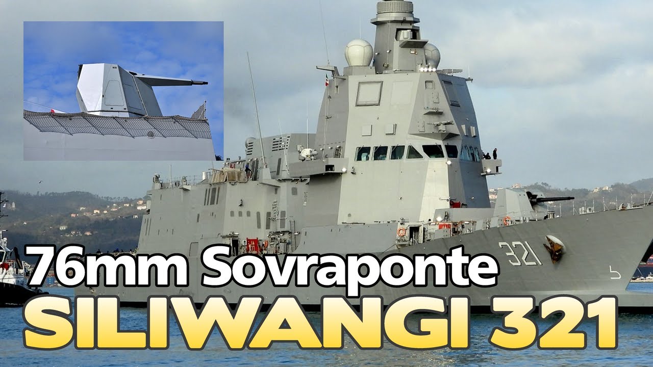 Mantap, KRI Prabu Siliwangi 321 Tembakan Meriam Leonardo 76mm Super Rapid Sovraponte