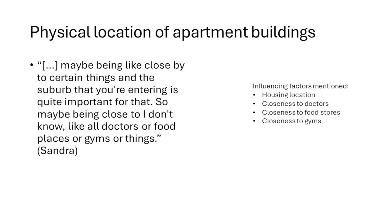 Healthy Apartment Buildings from Residents' Perspectives: Broadening Factors