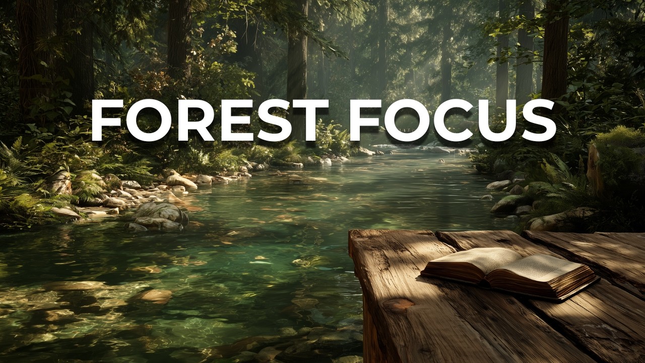 Forest River Study 🌿 Relaxing Nature Ambience | Deep Focus Music for Studying & Work (2 Hours)