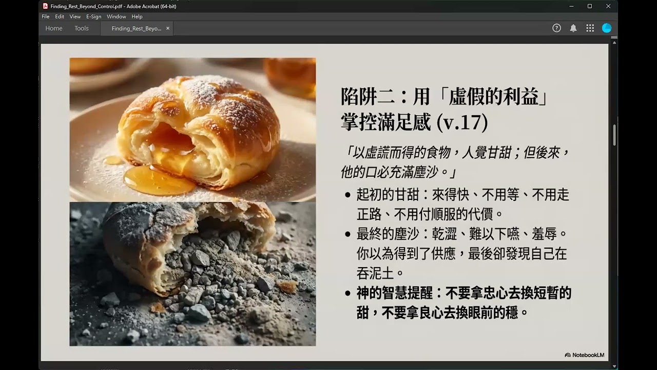 箴言 20:16-19 在基督的信實中安息：從箴言看人心的控制與偶像》