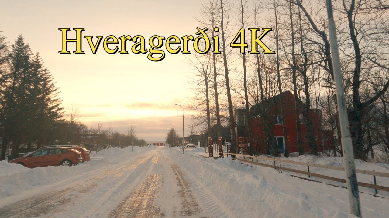 Hveragerði 4K - Driving in Iceland - Christmas Time