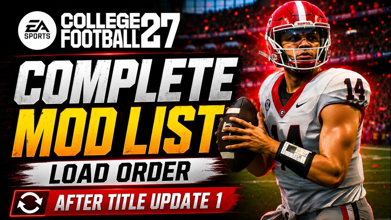 Мой ПОЛНЫЙ список модов и порядок загрузки для College Football 27 после первого обновления игры
