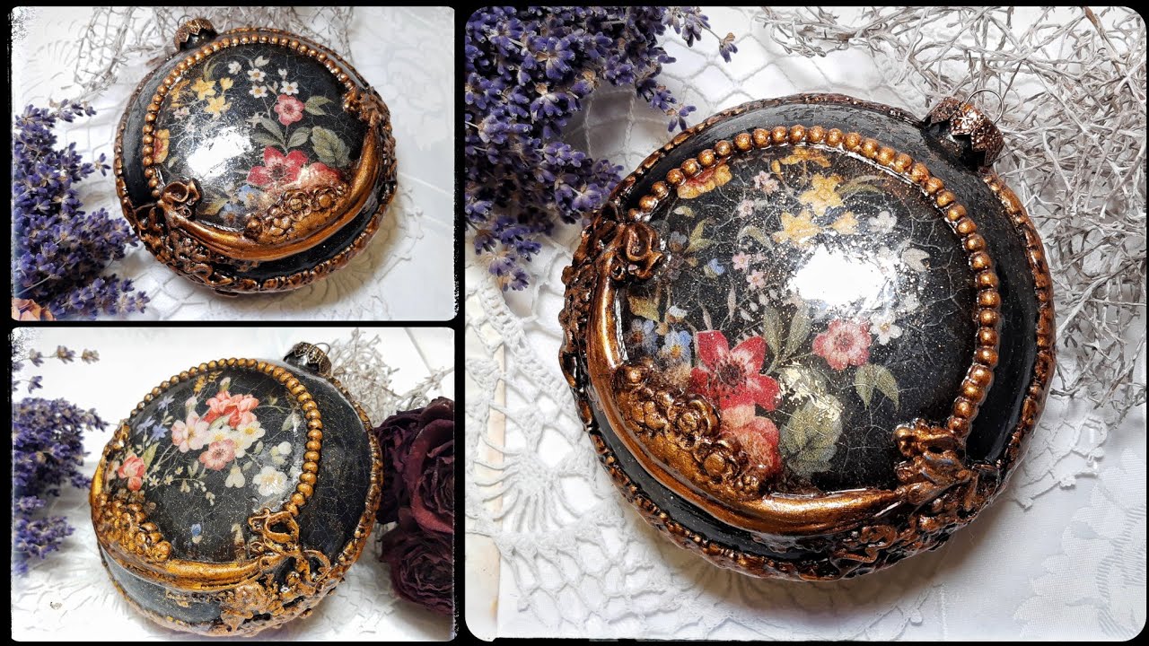 Flat bauble 🥀❤️ 🥀Decoupage tutorial