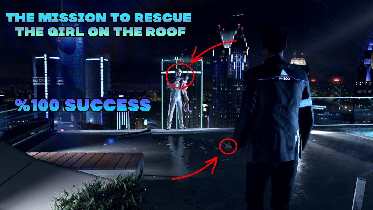 DETROIT: BECOME HUMAN save the girl on the roof(Includes all clues)