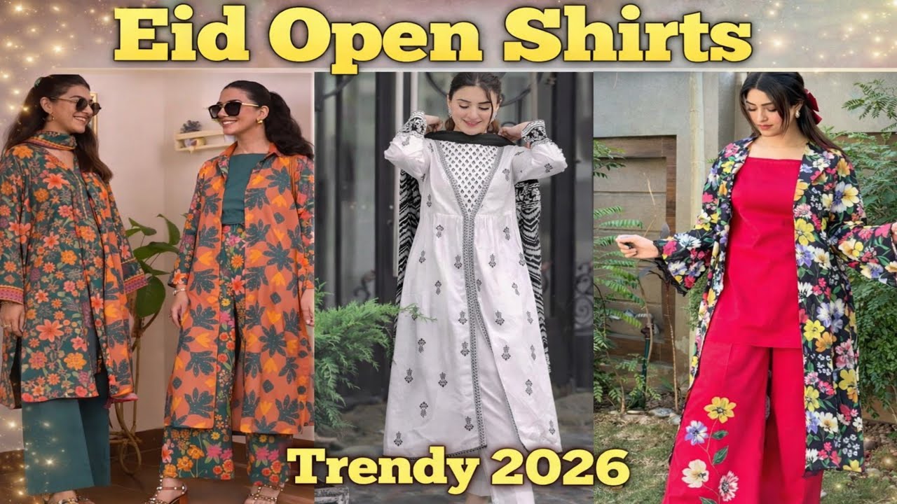Latest Open Double Shirt Designs 2026 | Eid Special Open Shirt  Ideas