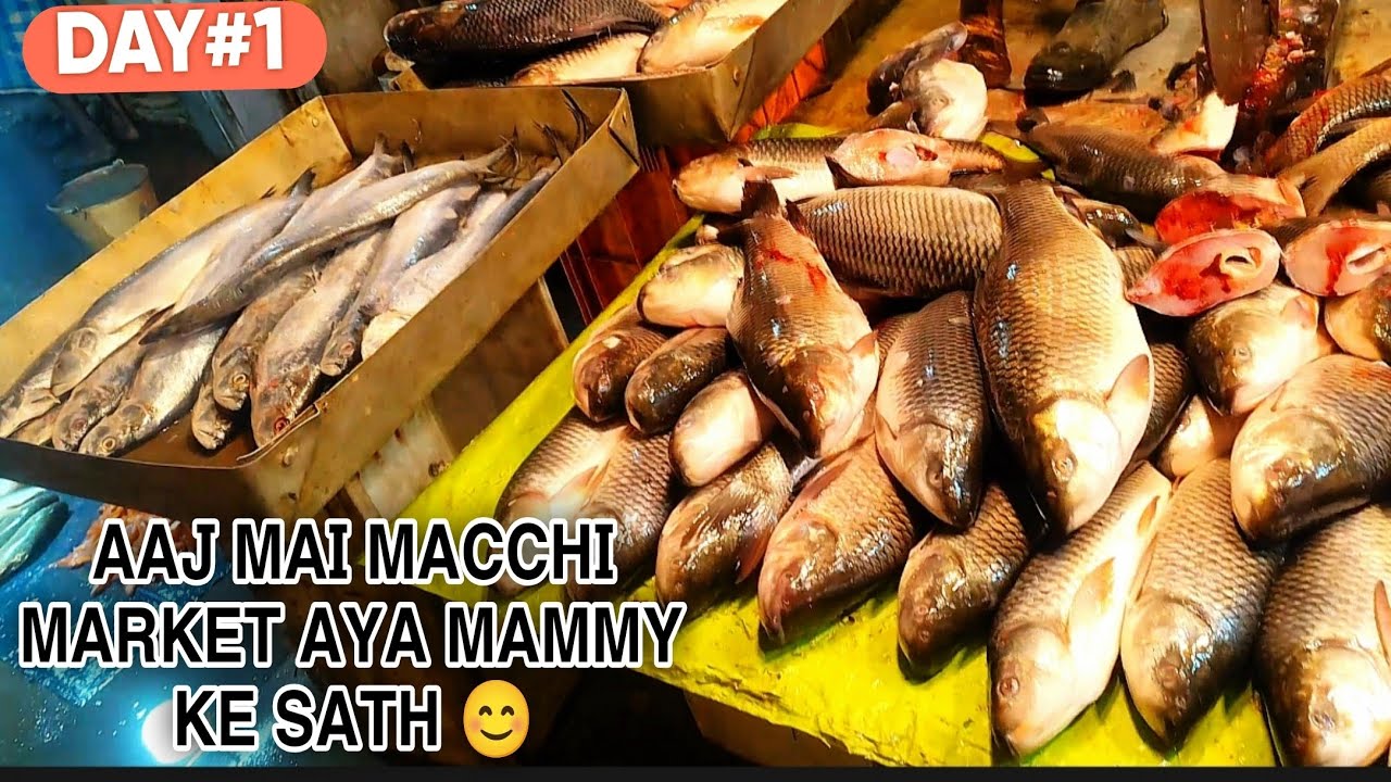 Today I Go Fish Market With My Mom 😊 आज मच्छी मार्केट गया था मम्मी के साथ 😊