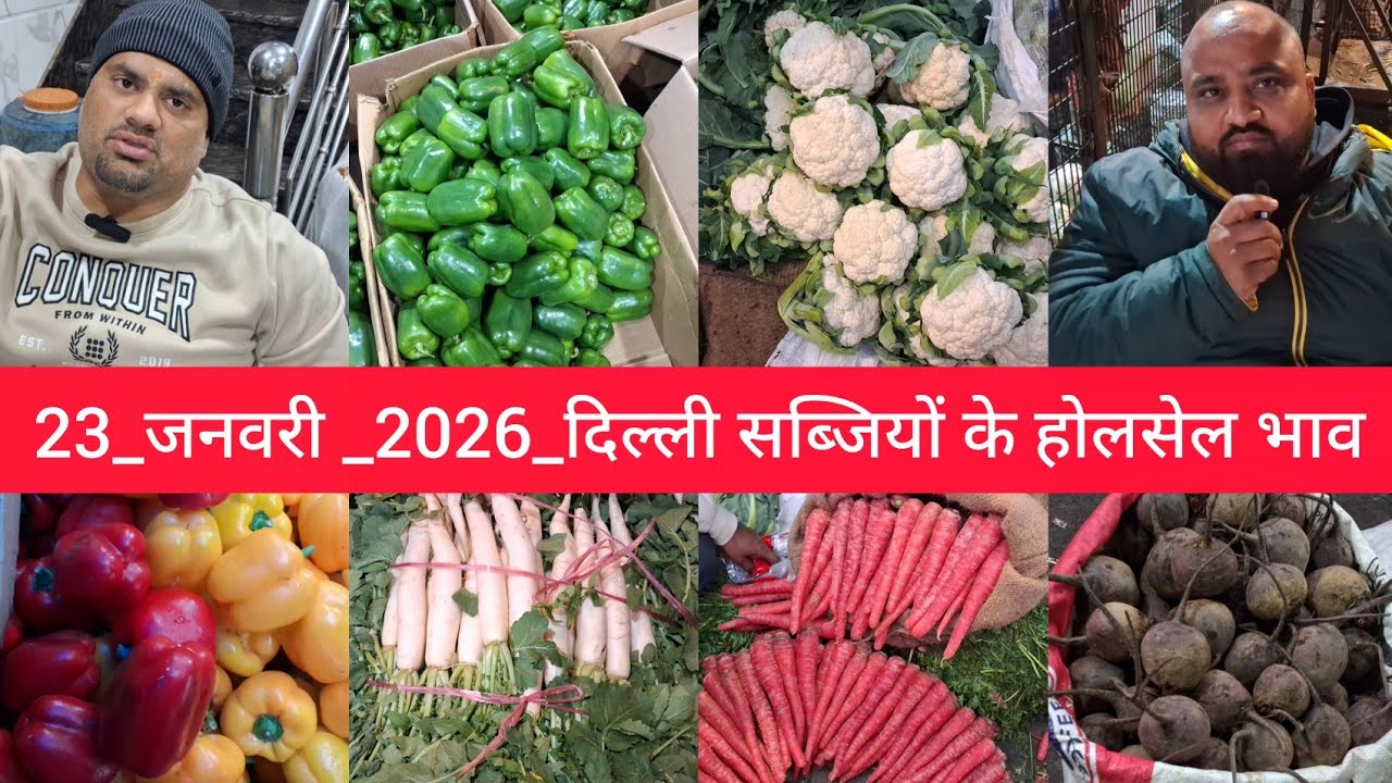 January 23, 2026 दिल्ली सब्जियों के भाव delhi vegetables market delhi fruit market #vegetables