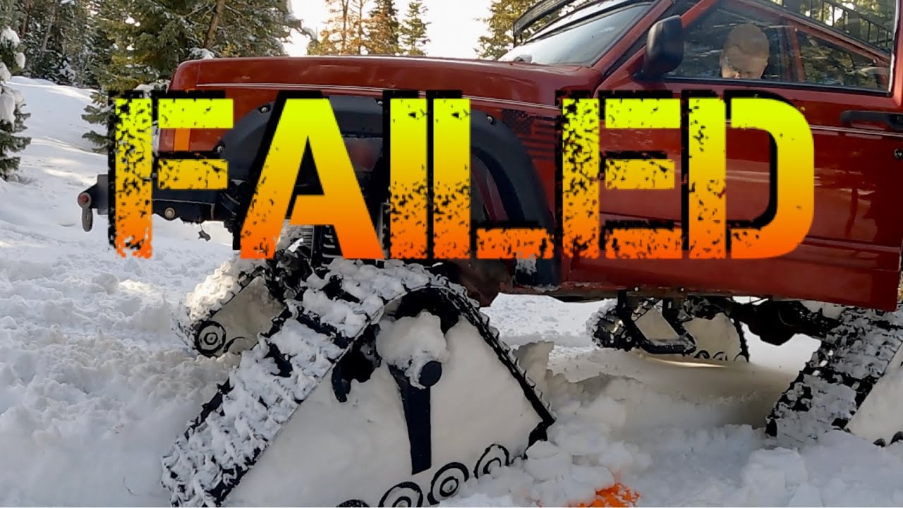 Snow Tracks on a Jeep in Deep Snow