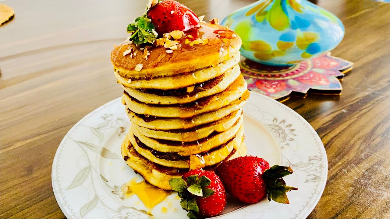 How to make pancakes in easy way |پن کیک های اسفنجی خوشمزه مخصوص صبحانه 🤤