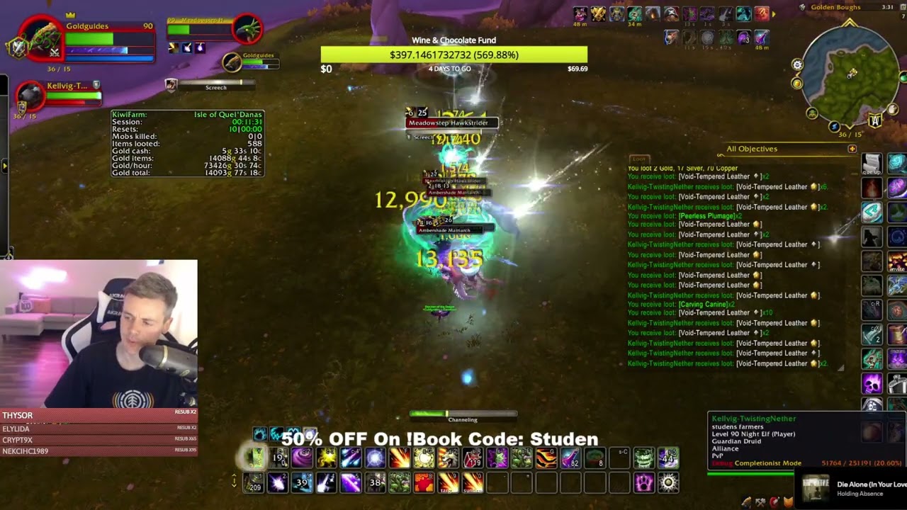 90,000g Per/Hr Skinning! Solo Goldfarm Midnight