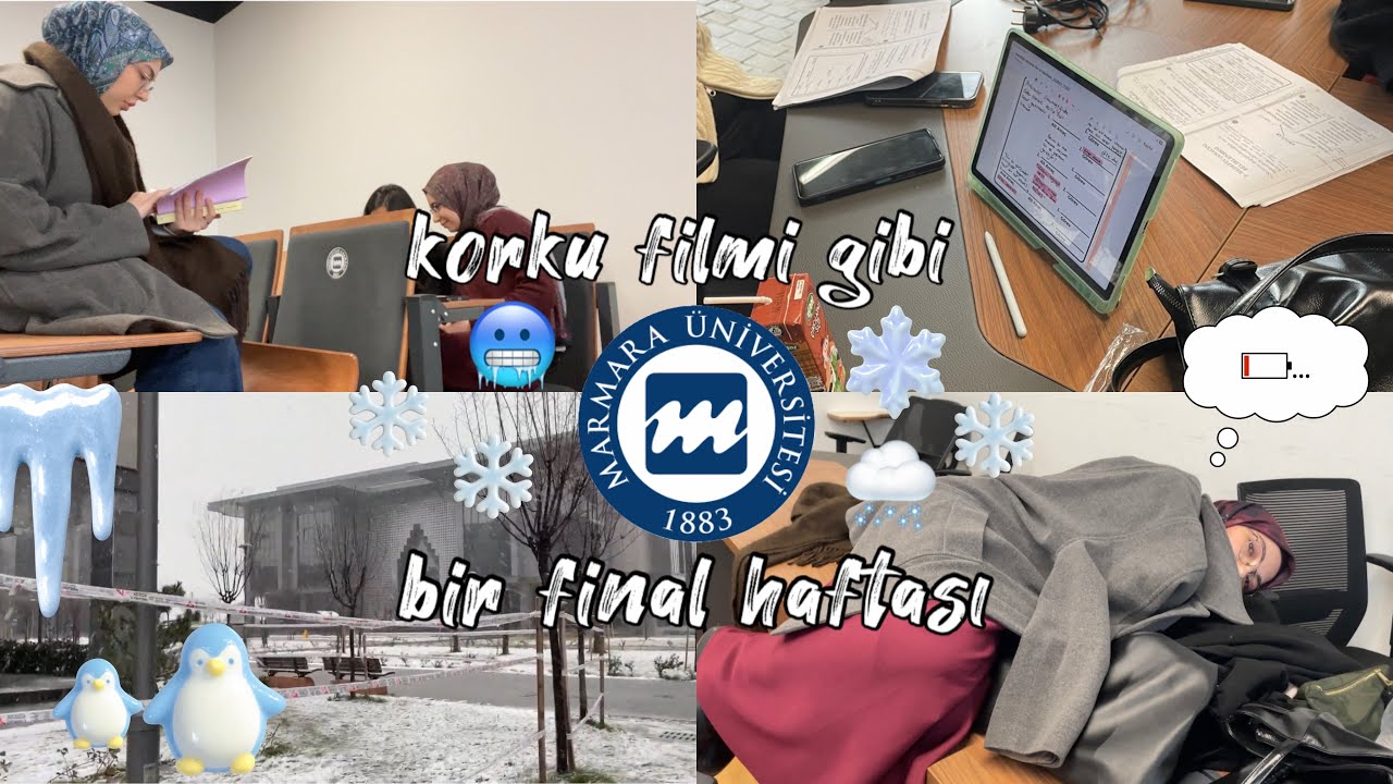 vlog| marmara üniversitesinde sefil bir final haftası😩🌨️🥶 #sınavhaftası 