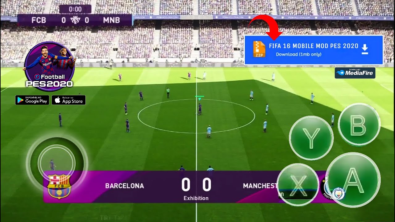 PES 2020 MOBILE OFFLINE PARA ANDROID GRAFICOS PS5 / NOVO MENU FIFA 16 MOBILE MOD EFOOTBALL 2020