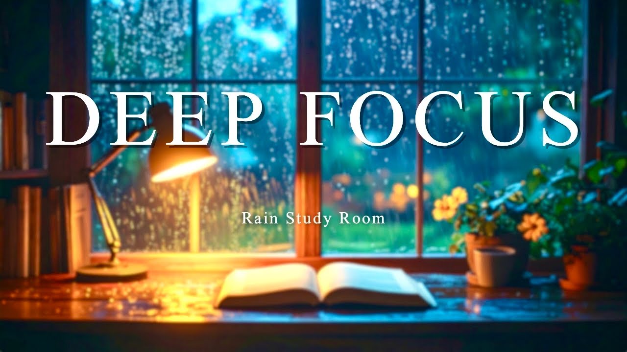 Rainy Study Room at Night | 深く集中できる雨の書斎BGM (1 Hour)