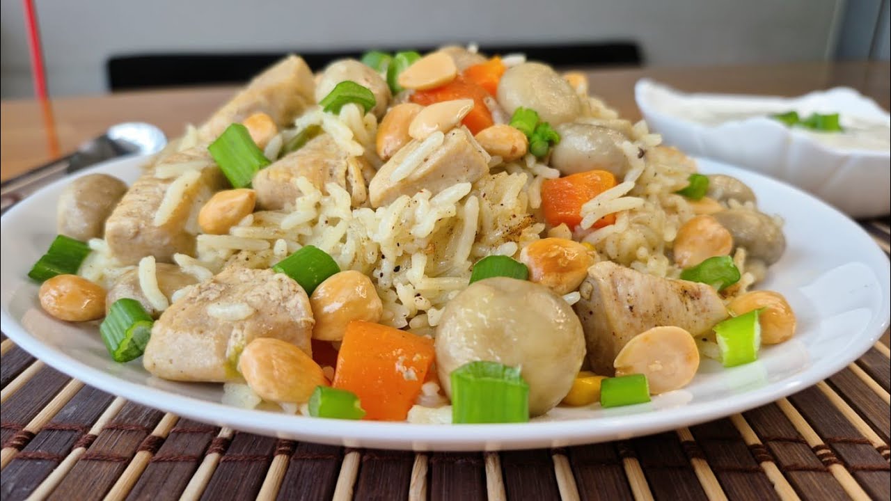 رز بالدجاج والخضار وصفة سهلة وسريعة وبتشهي القلب 😋😋😍😊