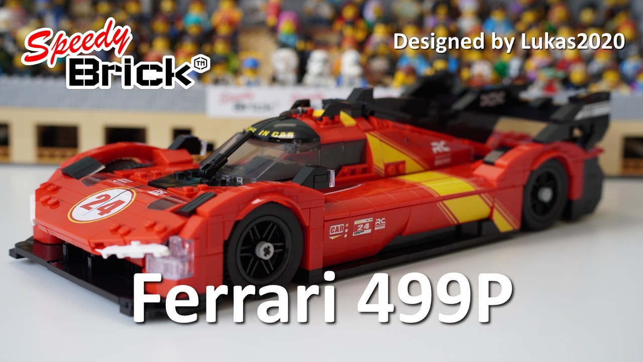 Самодельная модель Lego в масштабе 1/15: Ferrari 499P, победитель Ле-Мана 2023 года, от Lukas2020...