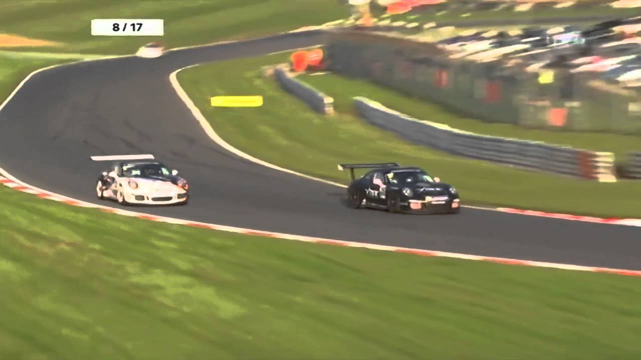 Amazing battle and epic finish in Porsche carrera cup GB as BTCC support series in Brands Hatch