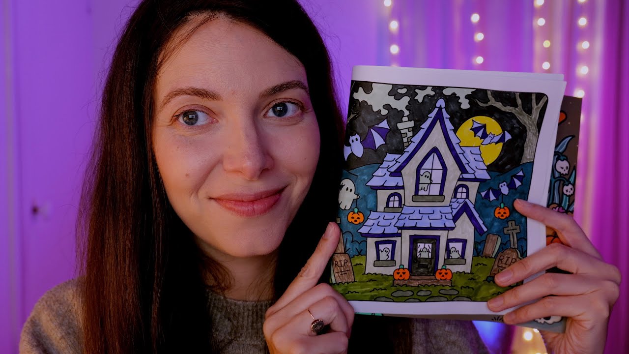 🎃Especial HALLOWEEN coloreando cuaderno relajante PARTE 2 en ASMR