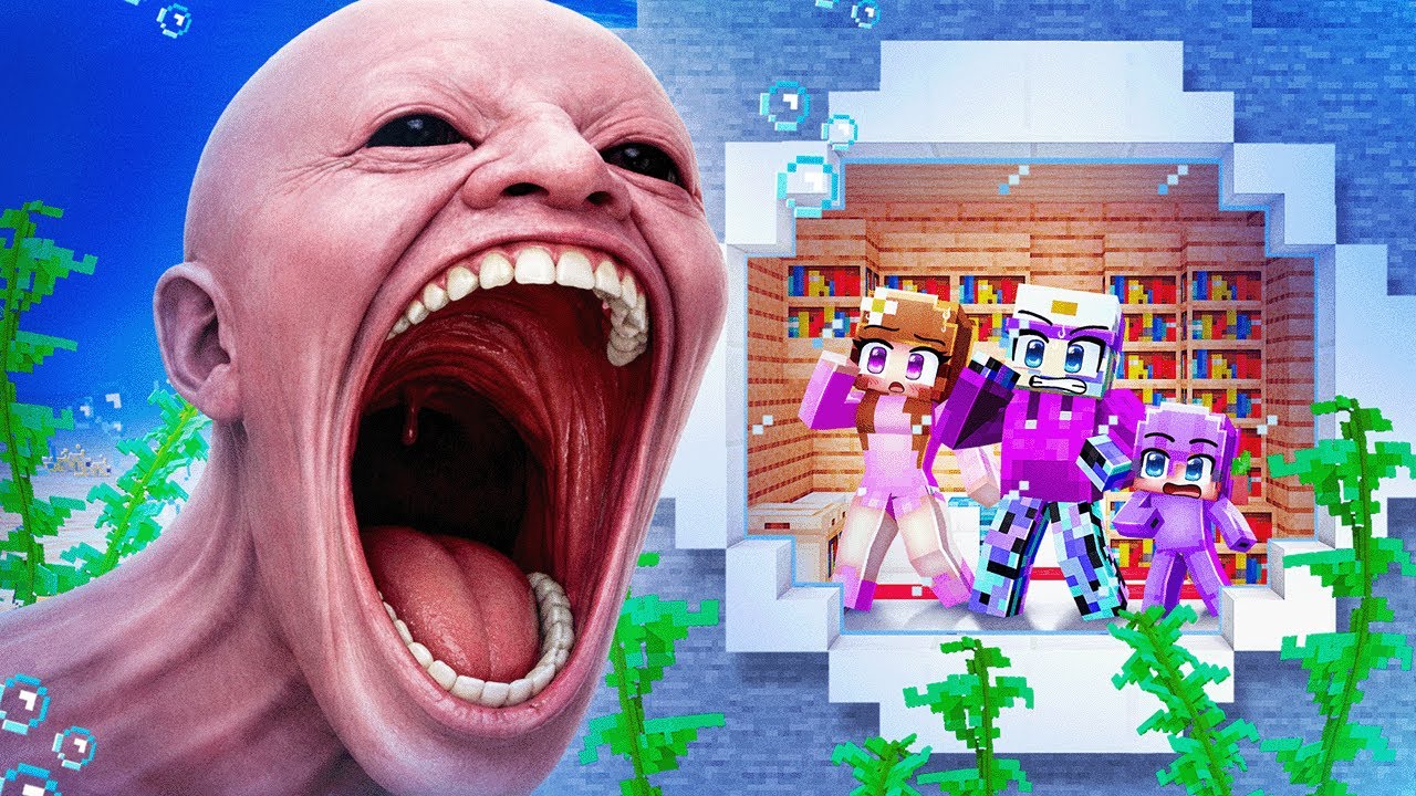 I Built a SECRET UNDERWATER BASE to Hide From HUMAN HEAD SEA MONSTER!