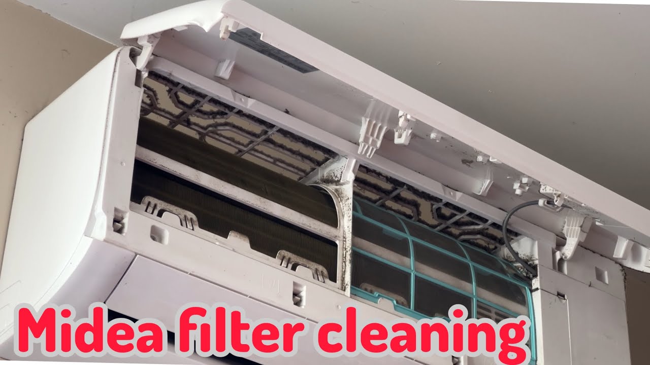 Midea air conditioner filter cleaning servicing