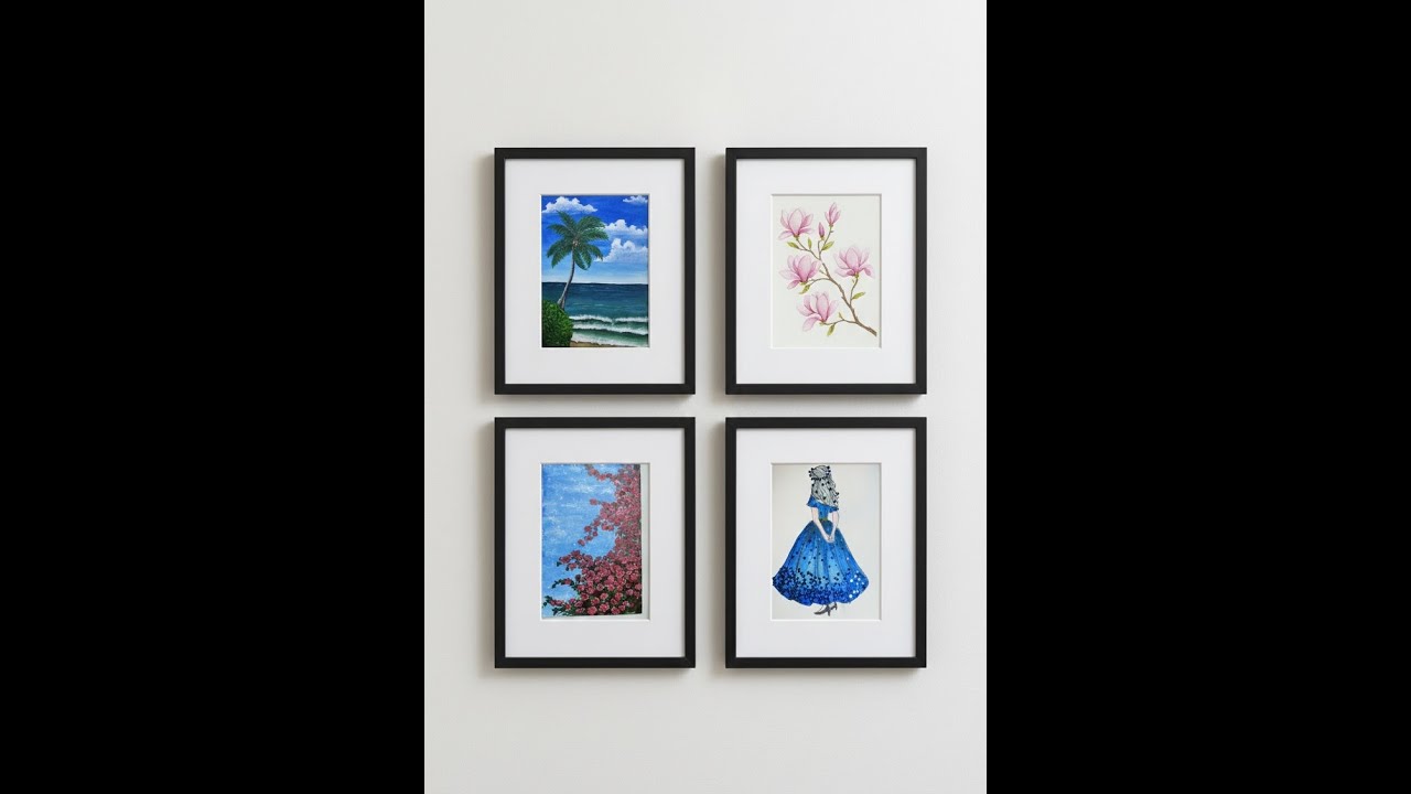 Beautiful Mini Painting Collection | Aesthetic Wall Art Compilation 🎨🖌️ #drawing #painting #art 
